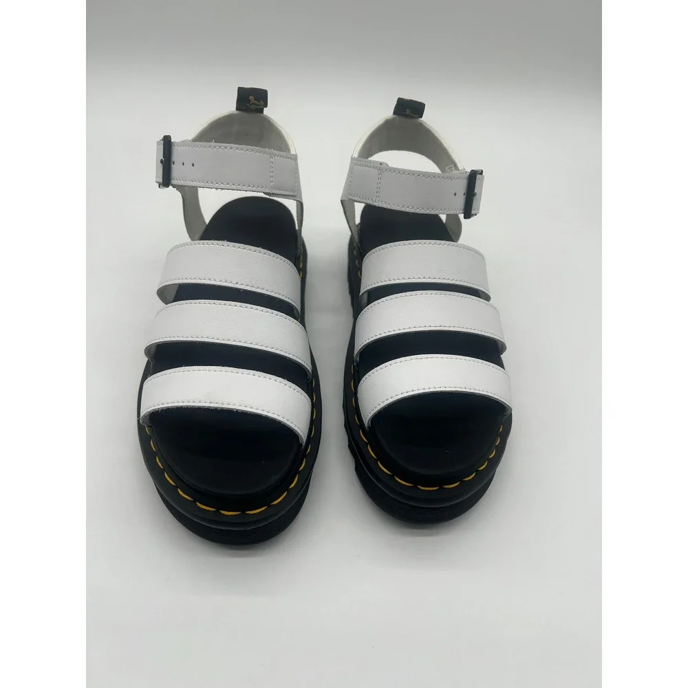 Dr. Martens Blaire Hydro White Leather Gladiator Platform Sandals Womens 9